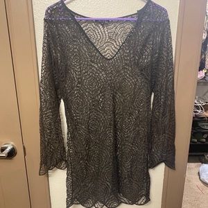 Nic + Zoe Vacation Dress, Lace Coverup, Brown Bathing suit dress, summer attire
